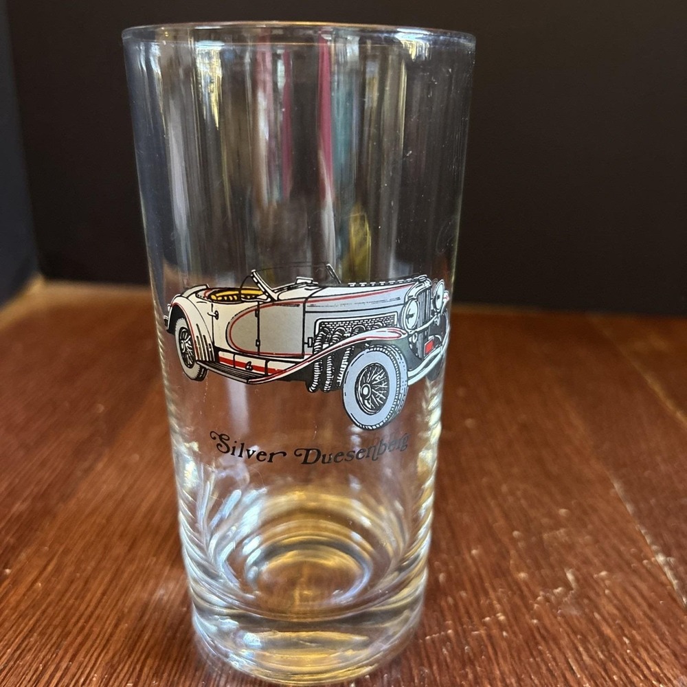 Vintage Silver Duesenberg‎ Drinking Glass Car Automobile